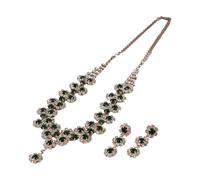 Klaisy Art Decors Inspired Stackable Sunflowers Necklace Earrings Combo Wedding Party Jewelry Bridal For Trendsetters Sparkling Vintage Crystal Set