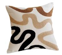 Klaisy Artistic Modern Geometric Tufted Throw Pillow Cover Cotton Linen Fabric Square Pillowcase for Modern Homes Decors Decorative Pillowcase Without Insert