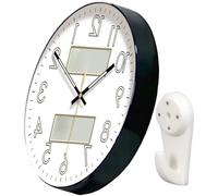 Klaisy Auto Illuminated Wall Mounted Clock Quiet Operating Temperature Humidity Display Round Shape Living Room Bedroom Clock