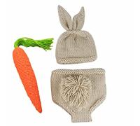 Klaisy Baby Photography Costume Ear Hat & Briefs/Shorts for Newborn Photo Clothes Skin-Friendly Infant Lovely Photo Suit Props Boy Girl Outfits Lovely Boy Hat Pant Girl