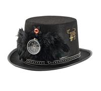 Klaisy Coser Wing Design Industrial Age Feathered Hat Lightweight Top Hat For Halloween Parties Cosplay Event Halloween Steampunk Accessory For Women
