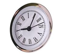 Klaisy Elegant 60mm Quartzs Watch Insert With Silver Trim Roman Numerals Clock Insert Great For Customs Wall Clock Creation Miniature Face