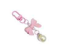 Klaisy Elegant Candy Color Pearls Bowknot Cellphone Charm Pendant Stylish Phone Lanyard Ornaments Accessory For Women Girl Handmade Phone Charm