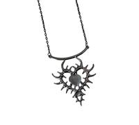 Klaisy Fashionable Love Gothics Themed Heart Pendant Necklace With Sparkling Diamonds Portable Gifts For Her On Any Occasion Party Accessory