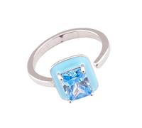 Klaisy Geometric Open Band Rings With Shining Zircon Stones Modern Art Styles Adjustable Square/Star/Heart/Oval Accessory Versatile Layering For Adults