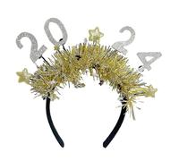 Klaisy Glittering Star Party Hairband New Year Party Headband Happy New Year Celebration Hairhoop 2024 Christmas Supplies Headband Lightweight