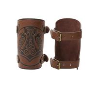 Klaisy Halloween Gothic Wrist Bracers With Alloy Pin Buckle Punk Warrior Pirate Knights PU Lace Up Wristband Arm Guards For Cycling Arm Guards For Work Cosplay Cycling Forearm Protector