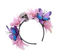 Klaisy Halloween Headpiece Day Of The Dead Headbands For Women And Girls Flower Hairband Festivals And Themed Celebrations Skull Hair Accessory