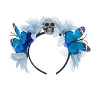 Klaisy Halloween Headpiece Day Of The Dead Headbands For Women And Girls Flower Hairband Festivals And Themed Celebrations Skull Hair Accessory