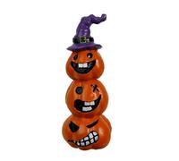 Klaisy Halloween Resins Pumpkin With Smiling Grin Figurine Decors Home Desktop Decorations Horror Theme Ornament Gift Halloween Party Supplies