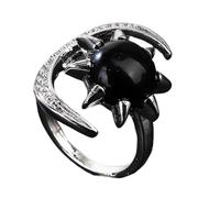 Klaisy Handcrafted Moon And Star Crystal Jewelry Hypoallergenically Natural Gemstones Rings Handmade Finger Accessories Star Moon Symbol