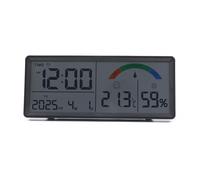 Klaisy Indoor Temperature And Humidity Digital Alarm Clock With High Precisions Monitor Large Screen Easy To Read LCD Display Modern Clock With Indoor Climate Monitor