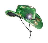 Klaisy Light Up Carnivals Green Irish Hat Patricks Day Hat Irish National Day Cowboy Adult Unisex Festival Party Fighting Hats For Men Hats For Teens Men National