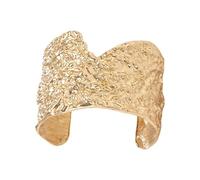 Klaisy Metal Punk Featuring Geometric V Notch And Hammered Surfaces Textured Bangle For Alternative Fashion Edgy Statement
