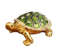 Klaisy Ornate Turtles Shape Metal Jewelry Case Decorative Homes Accent Storage Solution With Secure Closure Antique Gold Jewelry Box For Homes Decors