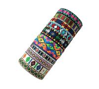 Klaisy Pack Of 10 Handwoven Bracelets Bohemians Soft Braided Wristchain Adjustable Length Wristband Comfortable Women Jewelry Stylish Female Bracelets