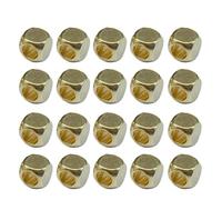 Klaisy Pack Of 20 Copper Strain Isolate Brass Beads Accessories Round/Square Paracord Lanyard Beads For Jewelry Making Brass Pendant Accessories