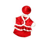 Klaisy Red Crochet Santa Geese Costume Soft Yarn Outfit Seasonal Yard Decoration Handcrafted Animal Costumes Red Knit Geese Attire