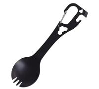 Klaisy Stainless Steel Spork Camping Utensil with Spoon Fork Bottle Can Opener 5 in 1 Multifunctional Camping Eating Utensils Cutlery