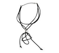 Klaisy U Shaped Pendant Necklace Dainty Pendant Collarbone Chain Accessory Stackable Lovely Ribbons Knotted Neck Jewlery Fashion Necklace