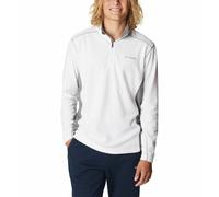 Klamath High Neck Fleece Sweatshirt with Half Zip White + Grey