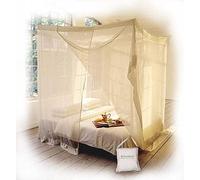 Klamboe Rectangular mosquito net from superior handmade rectangular box shaped bed nets - 210cm x 160cm x 235cm - Double Queen - Ecru