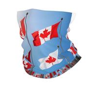 KLAMN Canadian flag Print Warmer Face Mask Seamless Neck Gaiter Tube Bandanas Multi Headwear Magic Headband Sweatband, White, One size