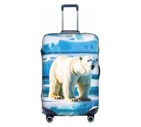KLAMN Polar Bear Ice Print Luggage Cover,Travel Luggage Cover Elastic Suitcase Protector 18-32 Inch Luggage, White, L