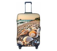 KLAMN seashells by the seashore Print Luggage Cover,Travel Luggage Cover Elastic Suitcase Protector 18-32 Inch Luggage, White, M