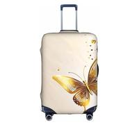 KLAMN Valentine Hearts Golden Butterfly Print Luggage Cover,Travel Luggage Cover Elastic Suitcase Protector 18-32 Inch Luggage, White, XL