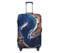 KLAMN View of Earth from the Outer Space Print Luggage Cover,Travel Luggage Cover Elastic Suitcase Protector 18-32 Inch Luggage, White, M