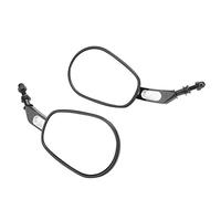 Klanata 1 Pair Black Metal Motorcycle Rearview Mirrors, Universal Replacement Mirrors with Wide View for Safer Riding