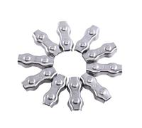Klanata 10Pcs Wire Rope Cable Clip M3 Clamps M3 Duplex Clips Stainless Steel Wire Cable Rope Grips Clamps Caliper for Marine Applications