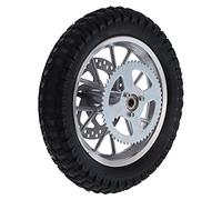 Klanata 12.5x2.75in Rear Wheel Rim with 12mm Bearing Assembly, Blue Rubber Tire for 47-49 Cubic Centimeters 2-Stroke Mini Dirt Bikes (A (silver))