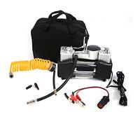 Klanata 12V Portable Mini Air Compressor - 2.5 Bar Car Tire Inflator Pump with Gauge, Adapters & Carry Bag
