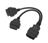 Klanata 16-Pin OBD2 Cable 1-to-2 Extension Splitter Car Diagnostic Connector Adapter 11.8in Extension Length