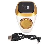 Klanata 18mm Electronic Counter, Rechargeable BT CNC Finger Counter, 0.49in Digital Display Step Counter with Vibration Reminder, APP Support for Fitness Tracking (White)