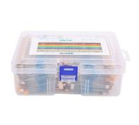 Klanata 2600 Pieces 130 Values 1% Metal Film Resistors Assortment Kit - 1 Ohm to Ohm 1/4W Leaded Resistors with Storage Box - for DIY Projects and Electronics Hobbyists