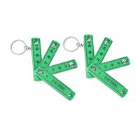 Klanata 2Pcs ABS Folding Ruler, Portable 0.5m Foldable Meter Stick with Key for Carpentry and Tile Laying (Green)