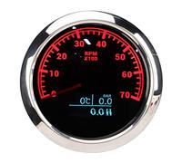 Klanata 3 in 1 Digital Gauge - 85mm Tachometer, Water Temperature & Oil Pressure Meter, 9 32V DC with Red Backlight for RVs, Boats, Yachts