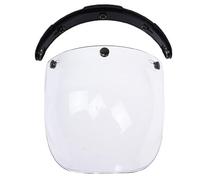 Klanata 3-Snap Bubble Wind Visor for Biltwell & Bonanza Helmets, Adjustable Lens Head Protector in Lemon Yellow, Outdoor Riding Gear for Motorcycle & Bike Safety (Transparent)