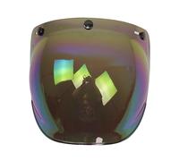 Klanata 3-Snap Bubble Wind Visor for Biltwell & Bonanza Helmets, Adjustable Lens Head Protector in Lemon Yellow, Outdoor Riding Gear for Motorcycle & Bike Safety (colorful)