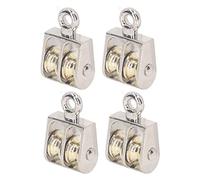 Klanata 4 Pcs Double Pulley Block, 100KG 220LBS Bearing Zinc Alloy Crane Lifting Pulley Roller for Lifting Heavy Loads