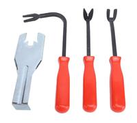 Klanata 4 Piece Auto Door Panel Remover Tool Kit - Metal Trim Rivet Pry Bar Set with Window Crank Clip Tool