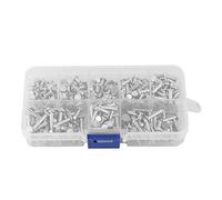 Klanata 400pcs M3 Flat Head Aluminum Rivets - Flat Head Stud Screw Posts Nail Solid Rivet 4mm-16mm - for Woodworking Industrial Household