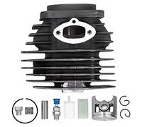 Klanata 45mm Cylinder Head Kit with Piston Ring Pin and Fastener, Replacement Compatible with Husqvarna 254 154XP and 254XP Chainsaws, Lightweight High Silicon Aluminum Alloy Construction