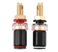 Klanata 4mm Banana Plug, 2 Pcs HiFi Banana Plugs, Welding Copper Terminal, Black & Red Banana Jack Binding Post Replacement for 4mm Banana Socket