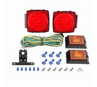 Klanata 4Pcs 12V LED Rectangular Trailer Lights - IP68 High Brightness Rear Tail Brake Turn Signal Marker Lights for Truck Tractor Semi Trailer Motor Home and Vessel