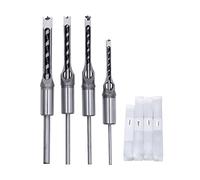 Klanata 4PCS Square Hole Drill Bit Set, 1/4in 5/16in 3/8in 1/2in Mortising Chisel, Steel Hardness Sharp Durable Mortiser Drill Bit Tool for Woodworking, DIY, Carpenter
