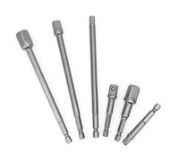 Klanata 6 Piece Drive Extension Bar Set Compatible with Electric Ratchet Wrench - Chrome Vanadium Steel Socket Extension Rods with Hex Handle - Multi Size Long and Short Tool Kit